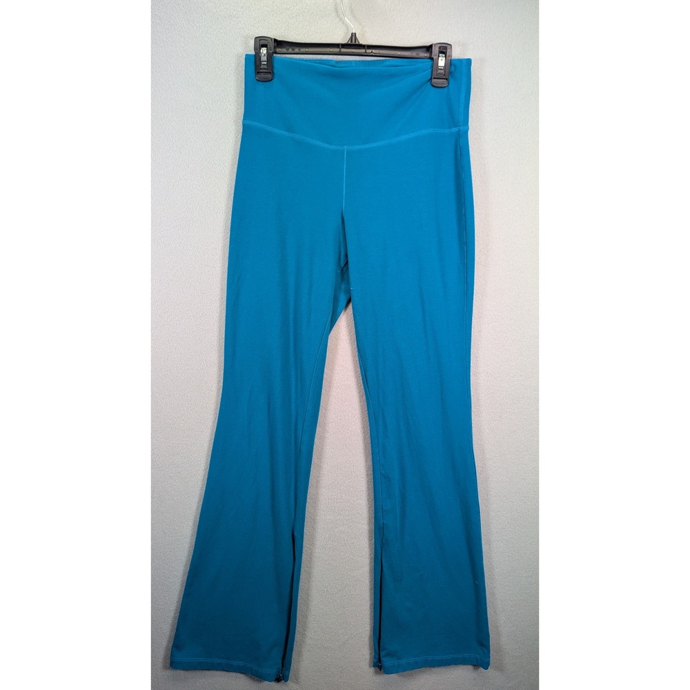 Victorias Secret Yoga Pants‎ Teal Blue High Waist Flare Leg Side Zip Long Size L